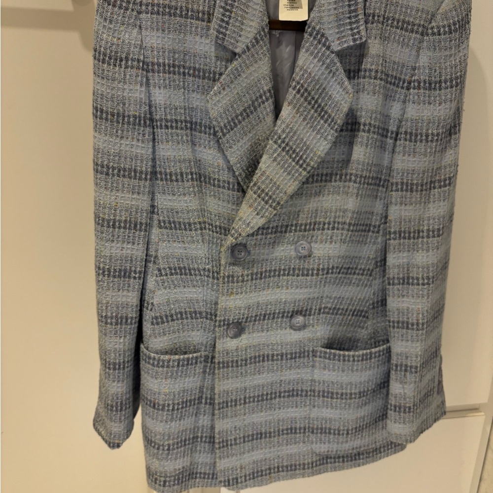 Gray-powder blue women’s blazer